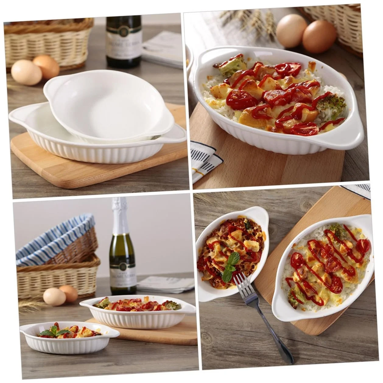 Форма для духовки Oval Ceramic Double Handles Food-Safe Heat Resistant, фото №2