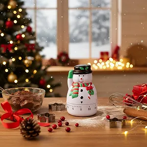 Кухонный таймер MIJOMA Mechanical Christmas 60 Minute Снеговик synthetic.ua - Фото 1