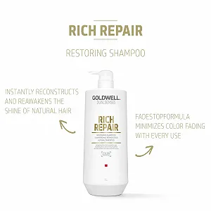 Шампунь Goldwell Dualsenses Rich Repair для відновлення 1000 мл ціна на synthetic.ua - Фото 1 Шампунь Goldwell Dualsenses Rich Repair для відновлення 1000 мл synthetic.ua - Фото 1