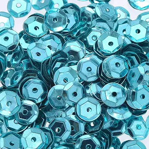 Блёстки Рассыпные круглые 4 mm 6 mm 7 mm 5 g/Los Seeblau-4 mm 1100 штук - Фото 1