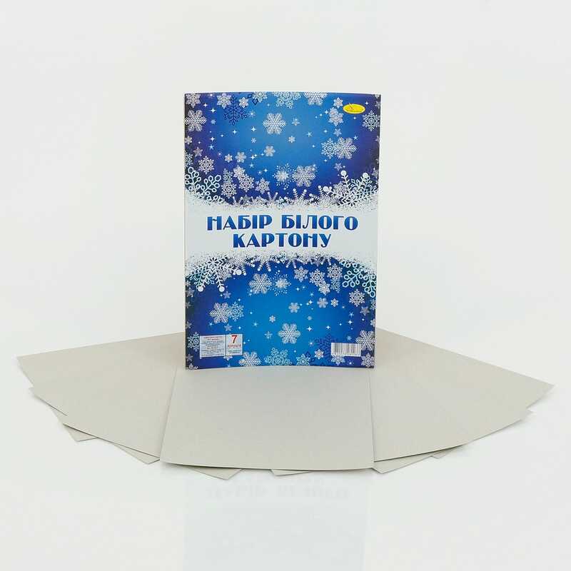 гр Набір білого картону А4 7 аркушів КБ-А4-7 / АП-1103 30 Апельсин, фото №1