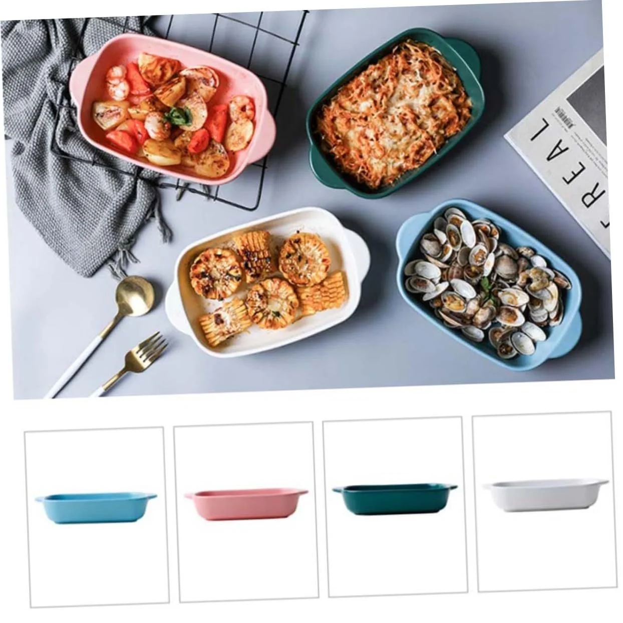 Керамічна форма для випікання VALICLUD прямокутна з ручками термостійка Рожевий, фото №8 Керамічна форма для випікання VALICLUD прямокутна з ручками термостійка Рожевий, фото №8