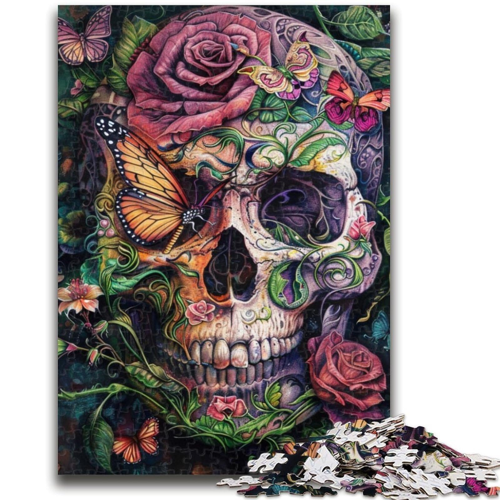 Пазл Gothic Rose Skull Butterfly 1000 элементов (26 x 38 см), фото №2