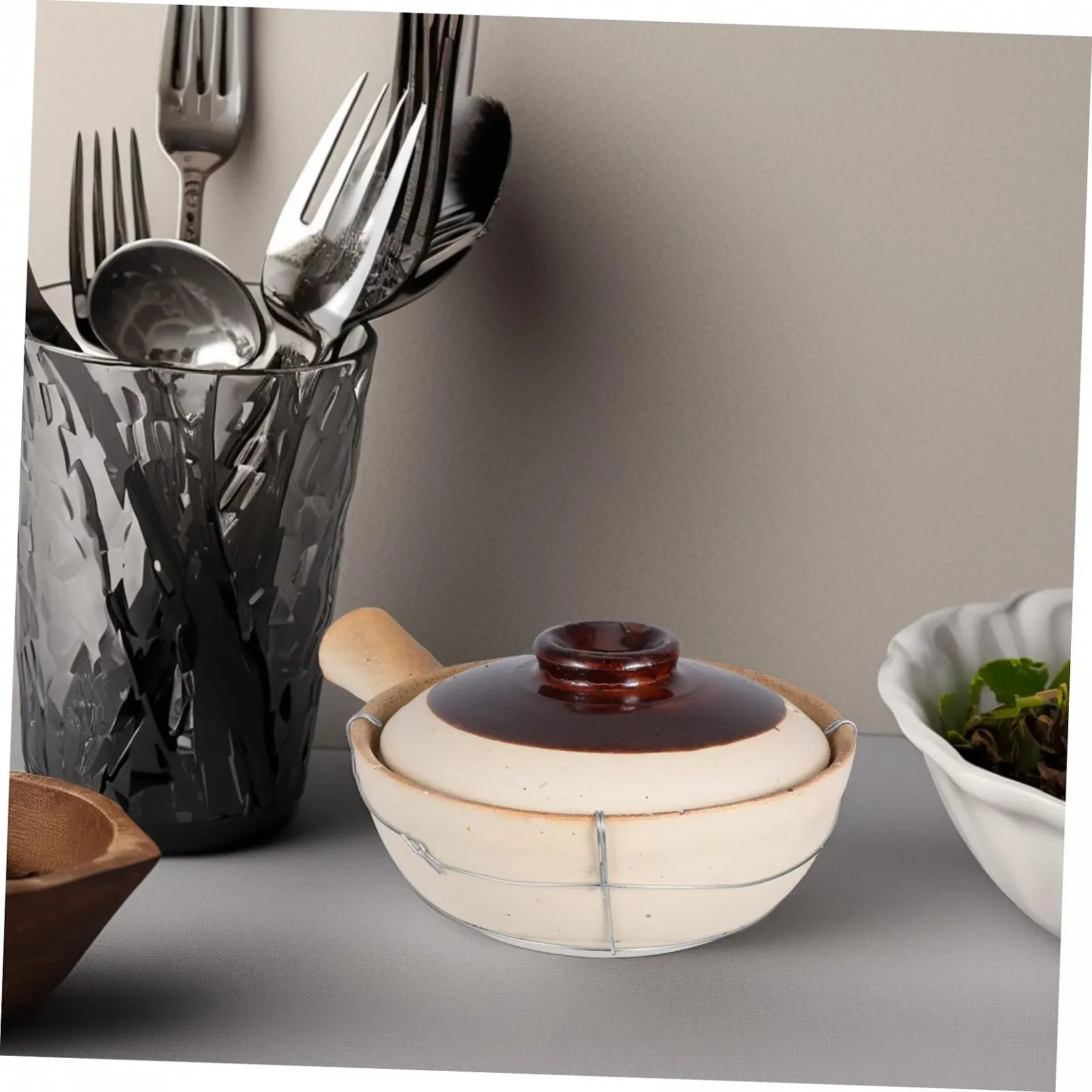 Керамічний Ківш VALICLUD традиційний глиняний для рису та супів Термостійкий, фото №6