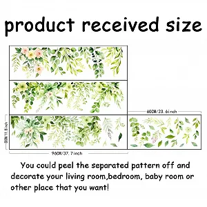 Наклейка на стіну SUPERDANT Зелене листя евкаліпта Квіти PVC 96 x 30 см synthetic.ua - Фото 1