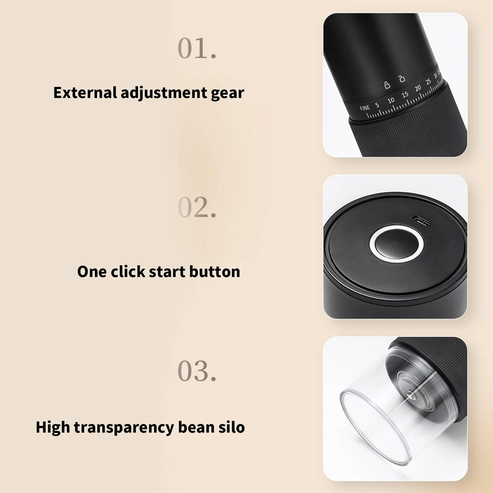 Ручная кофемолка с керамическими жерновами, регулируемый размер помола, подходит для кемпинга и путешествий, фото №6 Ручная кофемолка с керамическими жерновами, регулируемый размер помола, подходит для кемпинга и путешествий, фото №6