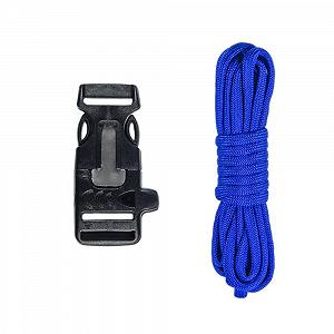 Комплект для изготовления браслета выживания Paracord с огнивом/свистком, электрический синий - Фото 1