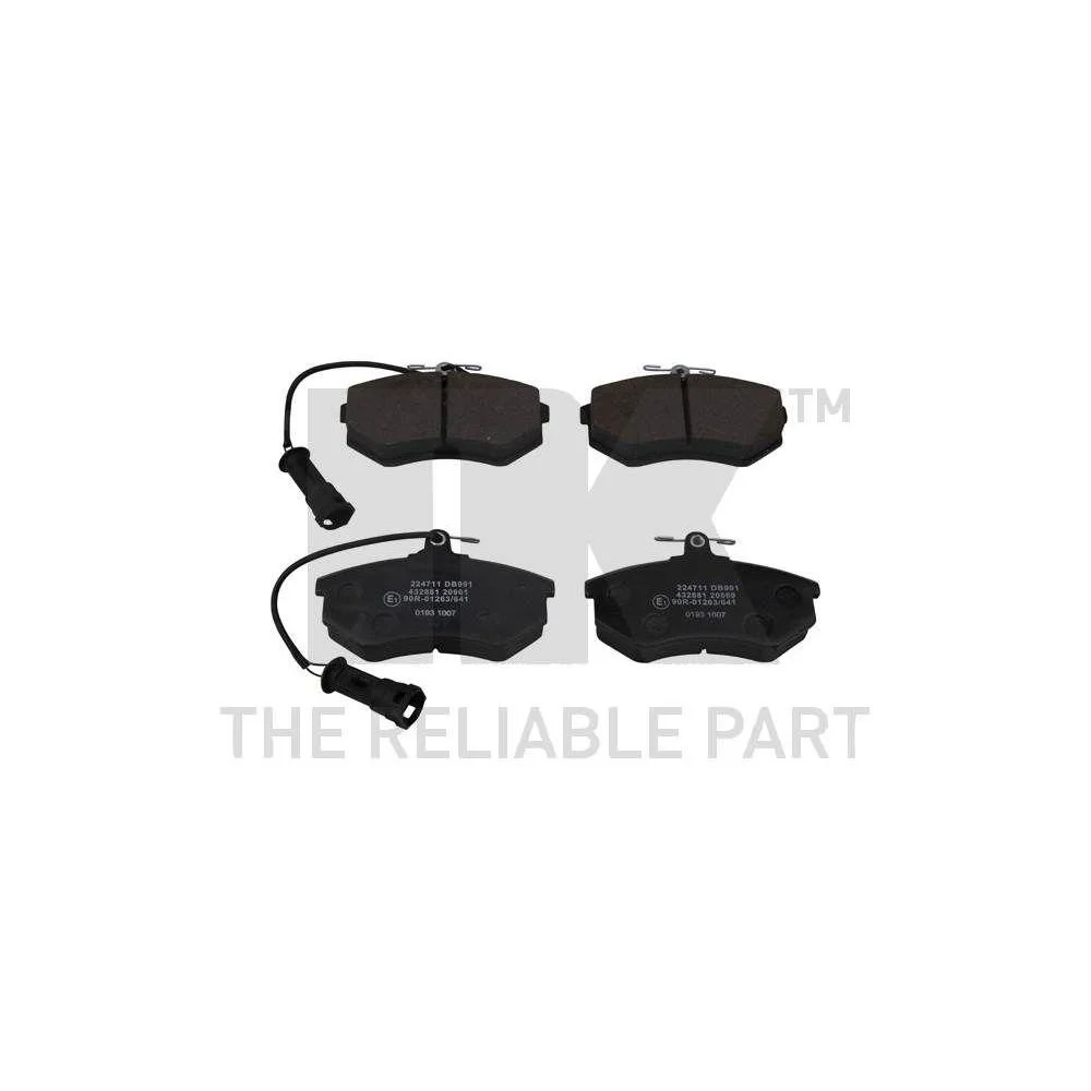 Комплект гальмівних колодок дискового гальма NK 224711 для AUDI передній міст, фото №1 Комплект гальмівних колодок дискового гальма NK 224711 для AUDI передній міст, фото №1