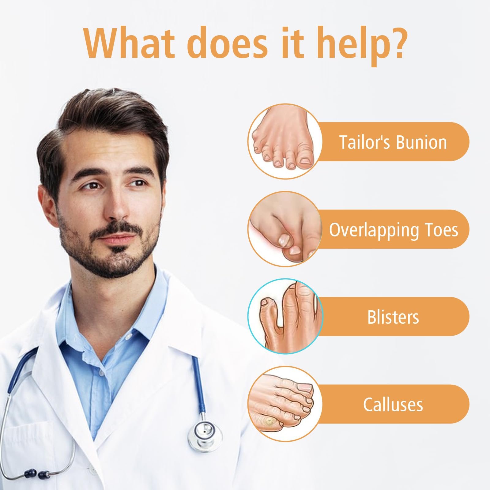 Роздільники для буньйонів кравця, 16 штук, м'які гелеві подушечки, фото №5