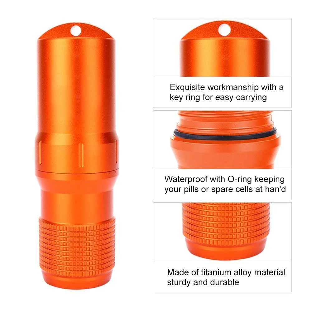 Футляр Yosoo Водонепроникний Контейнер-капсула для EDC інструментів, аварійний набір виживання, помаранчевий, фото №3