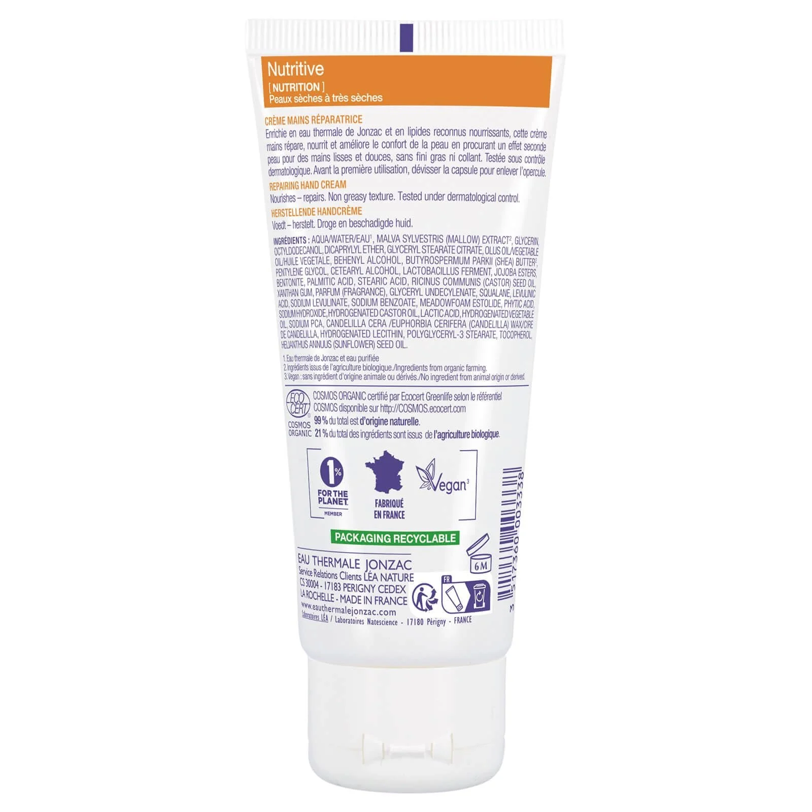 Крем для рук Eau de Jonzac Nutritive Intense Живильний для інтенсивного живлення, ефект другої шкіри 50 мл, фото №2