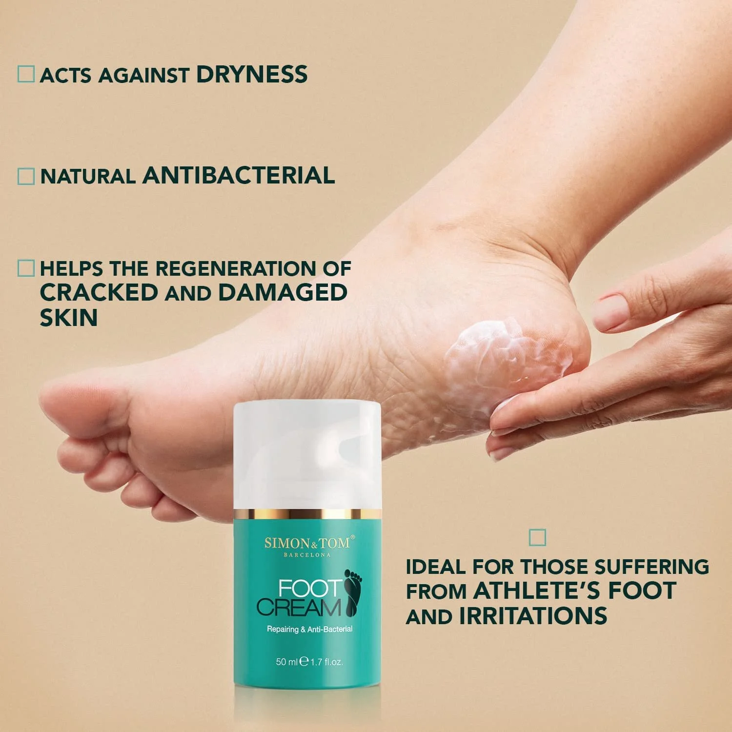 Крем для ног Simon&Tom с аргановым маслом и маслом чайного дерева антибактериальный 50 мл, фото №3 Крем для ног Simon&Tom с аргановым маслом и маслом чайного дерева антибактериальный 50 мл, фото №3