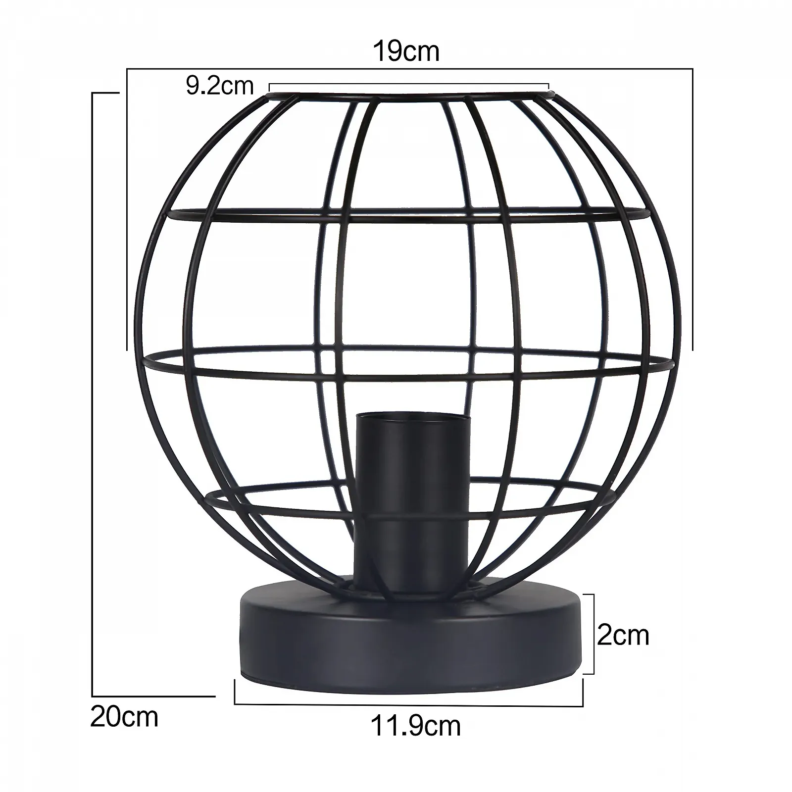 Настільна лампа ZMH Vintage металева чорна E27 40 Вт, фото №4