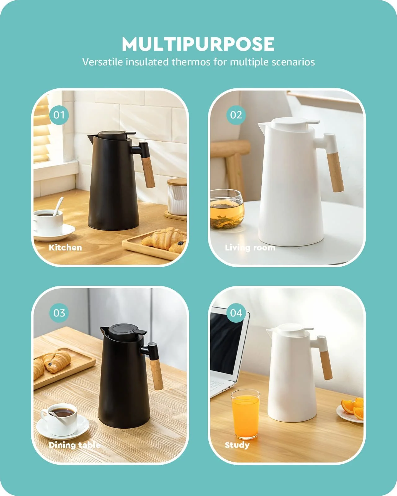 Термос-кавник Baffect 1 л Білий, фото №5