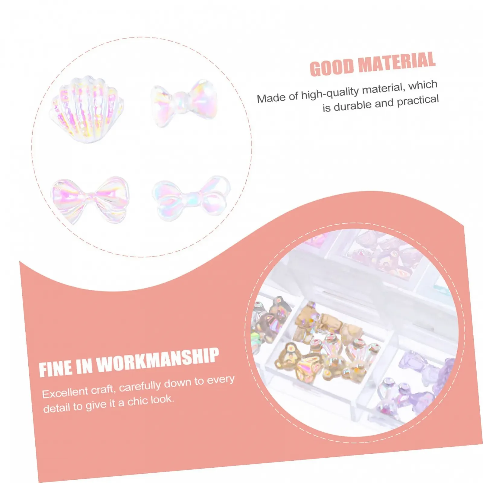 Подвеска для ногтей FRCOLOR Мишки 3D, Наклейки для ногтей, Стразы, Самоцветы для ногтей, Бисер для ногтей, Бабочки, Смола, 120 шт, фото №5