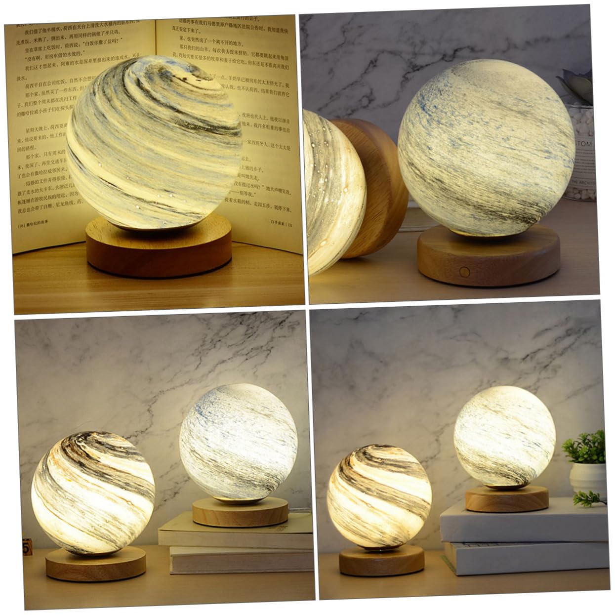 Лампа DOITOOL LED Moon Light Mood Light Round Lamp Pack of 2 3D Star Moon Figure Children's Lamp Hardware Dimming Sculpture, фото №7