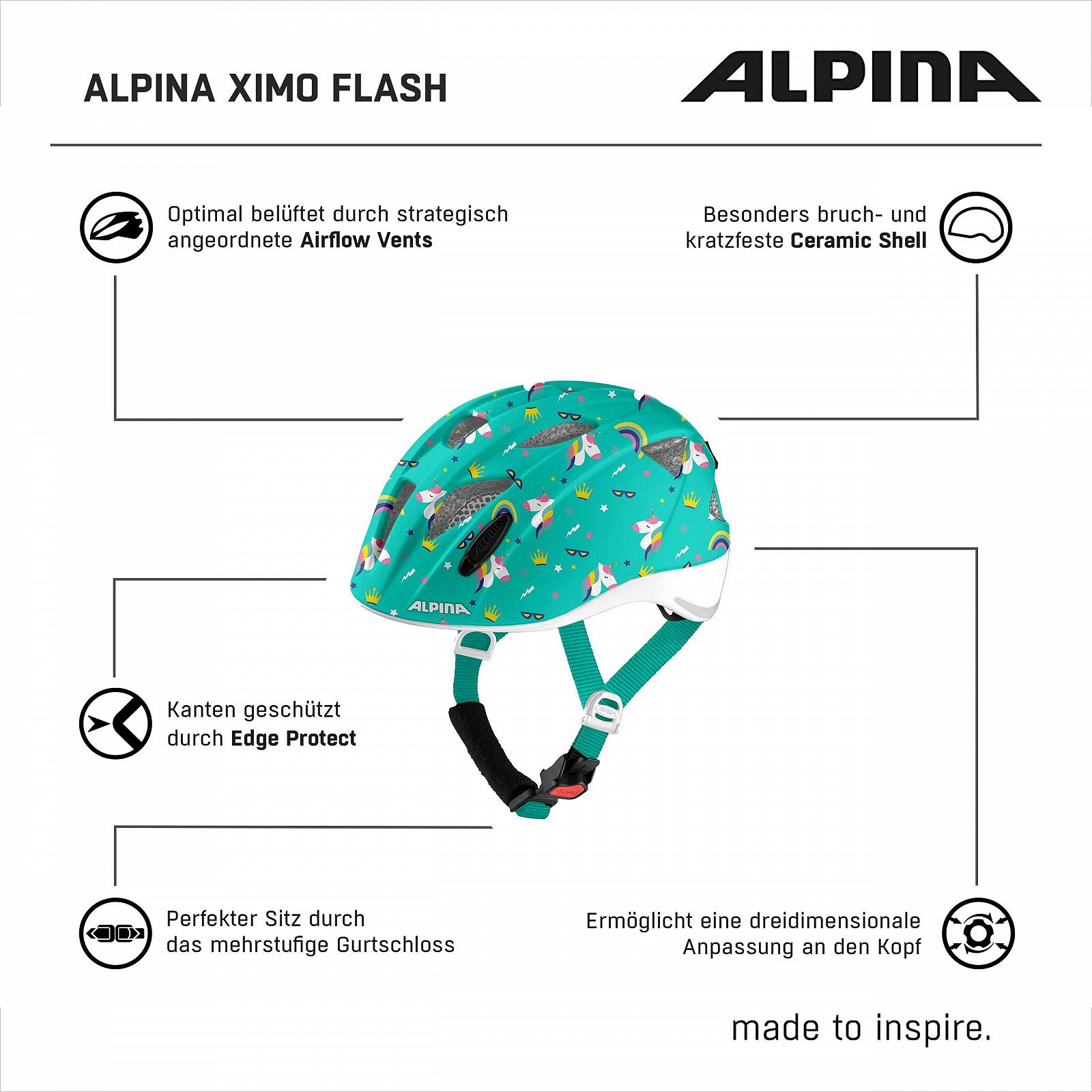 Шлем ALPINA XIMO Flash Велосипедный Легкий Ударопрочный Светодиодная Подсветка Детский, фото №6