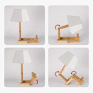 Настільна лампа Robot Дерев'яна Димер Square Lampshade synthetic.ua - Фото 1