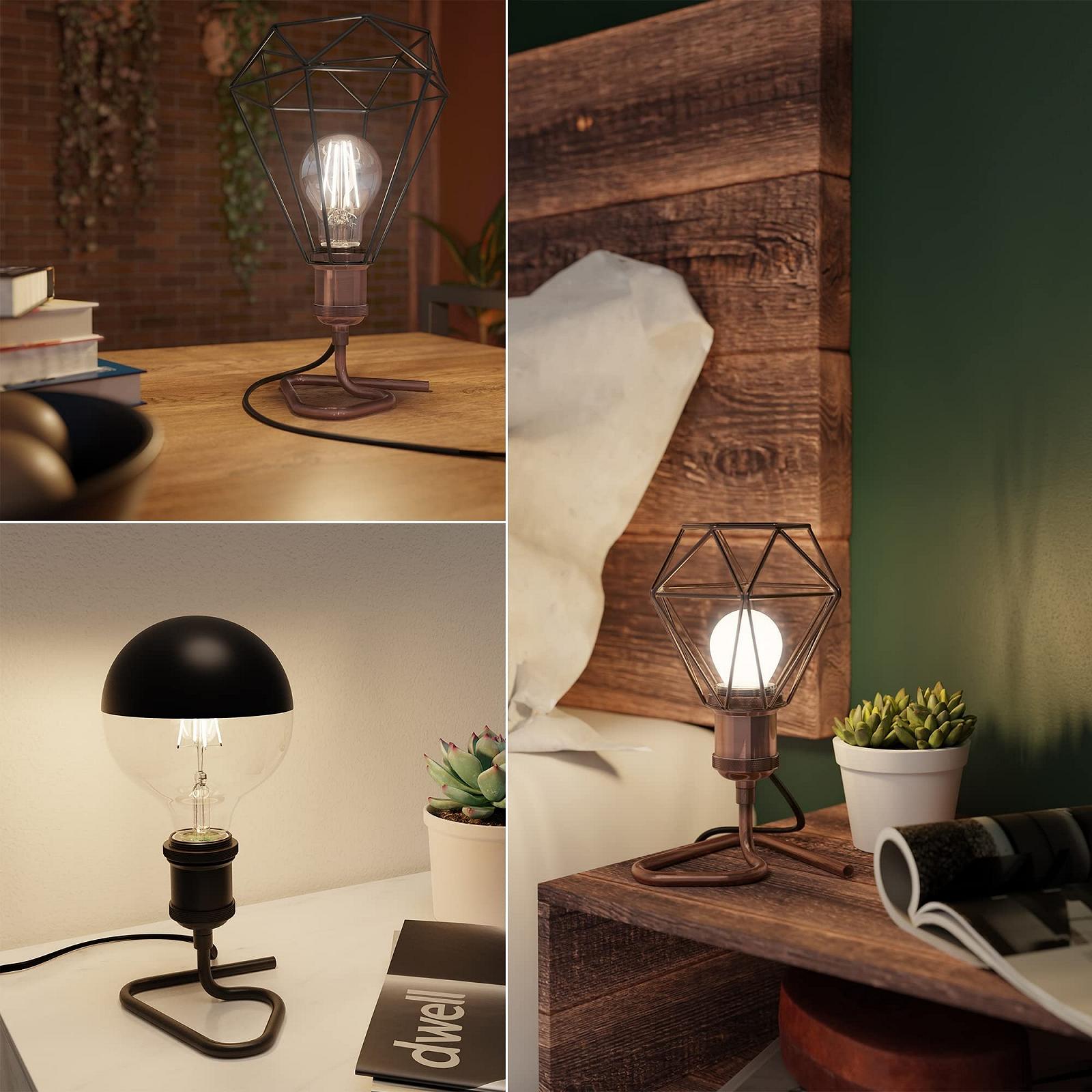 Настільна лампа ledscom.de Retra з вимикачем, бронза + LED лампа 778 лм, теплий білий, фото №6