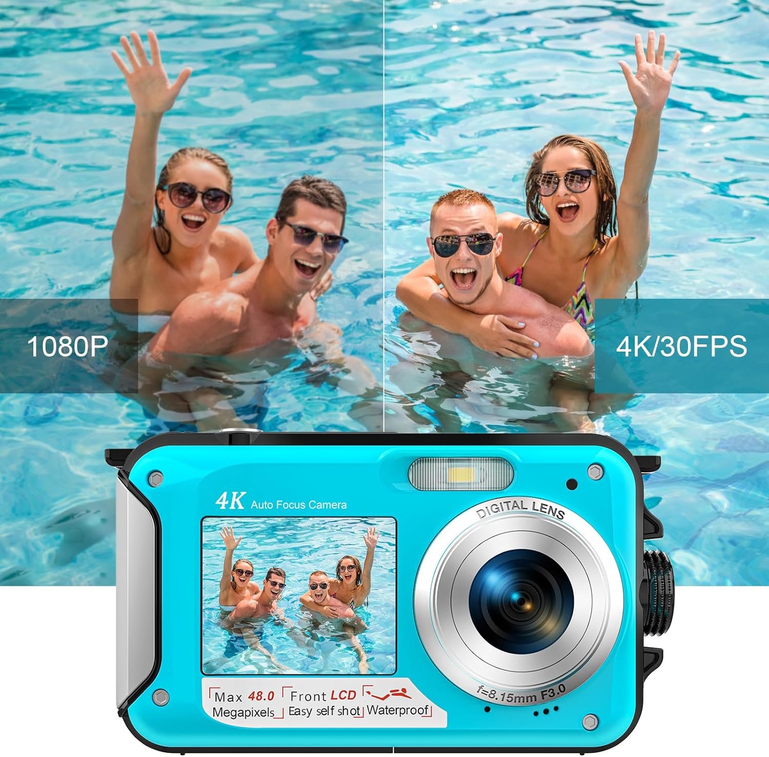 Фотоапарат Yixinxin 4K806ZP01 48Мп / CMOS / 4K 30fps / 16Х зум / Голубий, фото №4