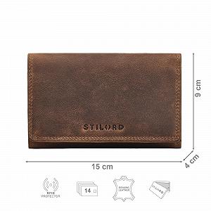 Кошелек STILORD 'Daria' Кожаный Большой RFID Коричневый synthetic.ua - Фото 1