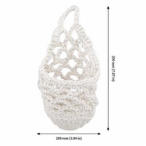 Подвесные корзины макраме Набор 5 шт. 20 x 10 см Бежевые Boho из хлопковой веревки synthetic.ua - Фото 1