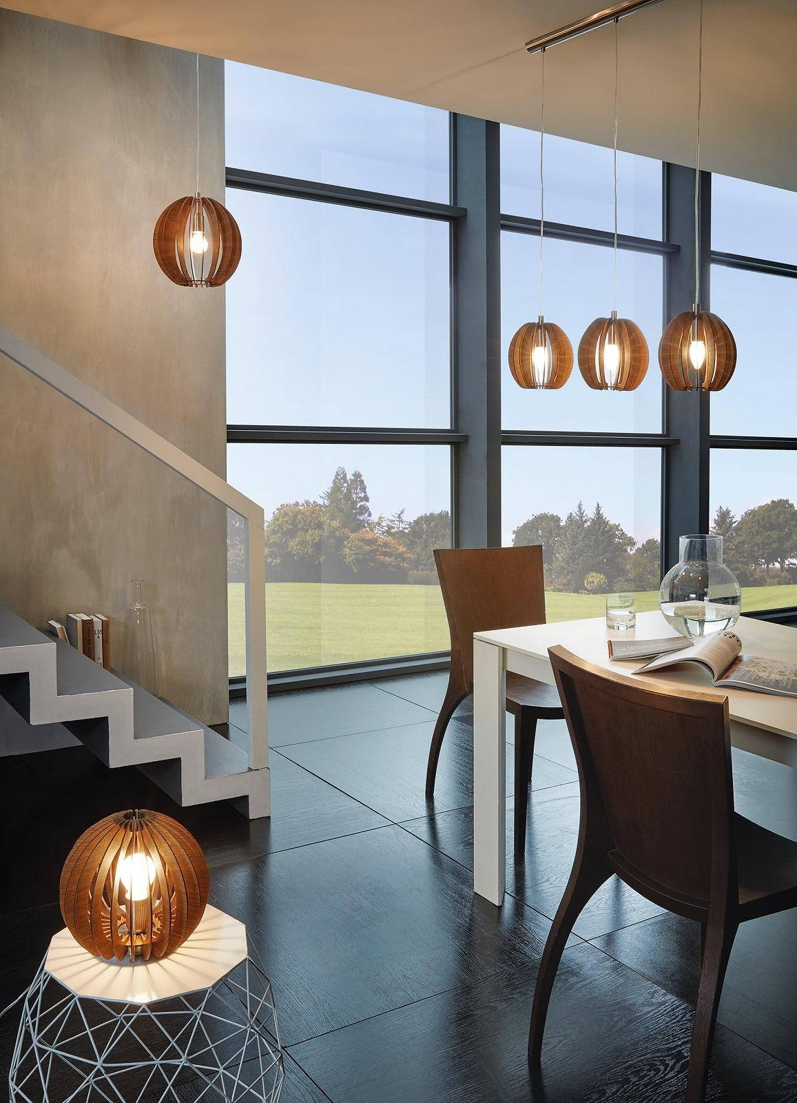 Настільна лампа Cossano сталь дерево E27 60 Вт темно-коричнева, фото №2