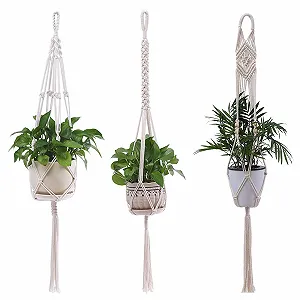 Набір підвісних кашпо макраме Boho 105 см 3 шт. - Фото 1