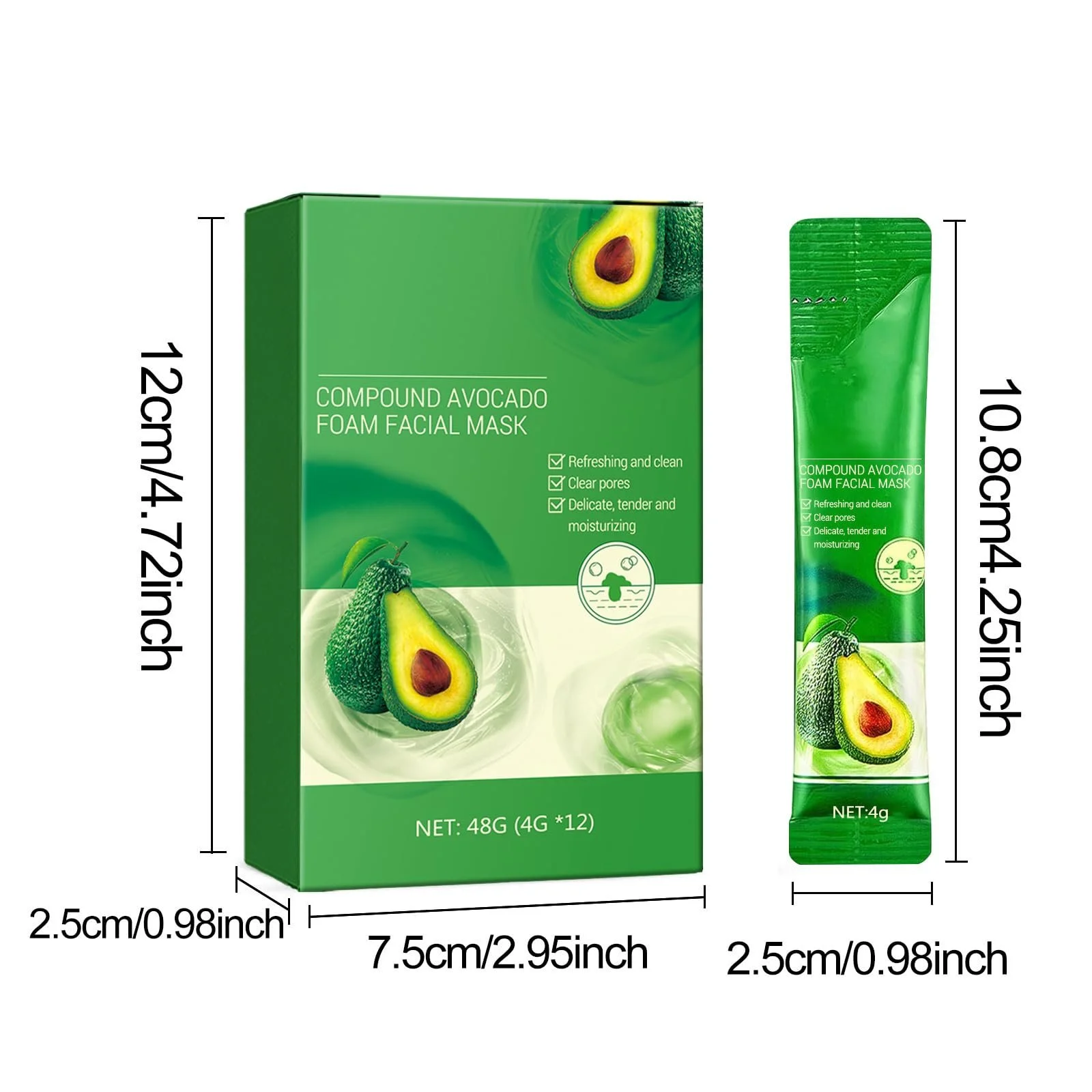 Маска для обличчя пінна очищуюча з авокадо, для глибокого очищення, 24 шт, фото №7 Маска для обличчя пінна очищуюча з авокадо, для глибокого очищення, 24 шт, фото №7