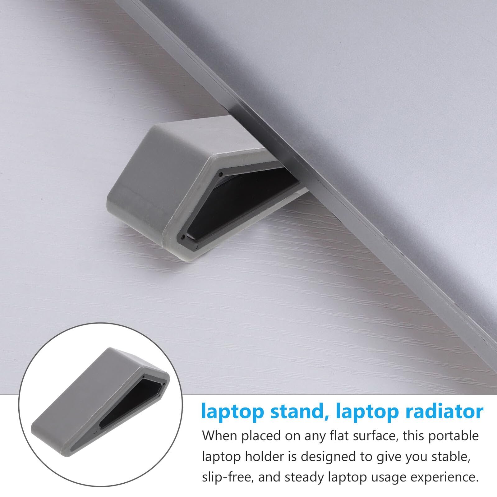 Підставка для ноутбука регульована по висоті, пластик і силікон, для покращеного розсіювання тепла, стабільна основа, ергономічний комфорт, 2 шт, фото №5