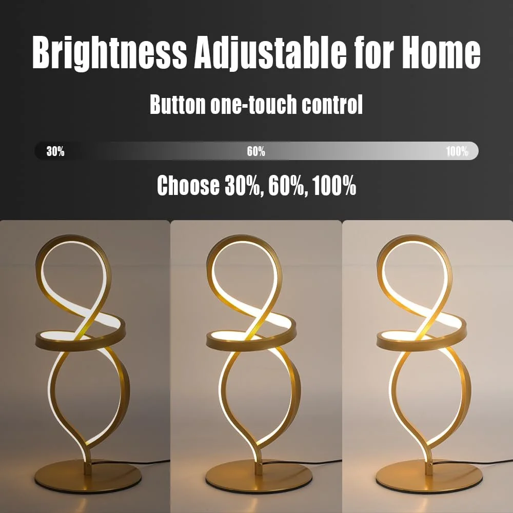 Настільна лампа ELINKUME LED 15 Вт 3 колірні температури сучасна Золота, фото №5