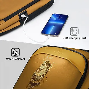 Рюкзак для ноутбука Waterproof USB 17 дюймів Yellow L Business synthetic.ua - Фото 1