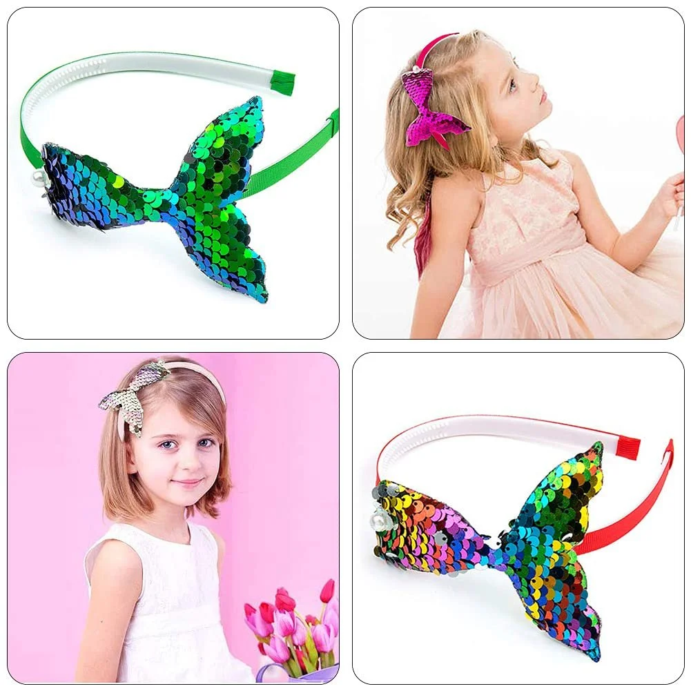 Набір з дитячих обручів на голову з блискітками, фото №4