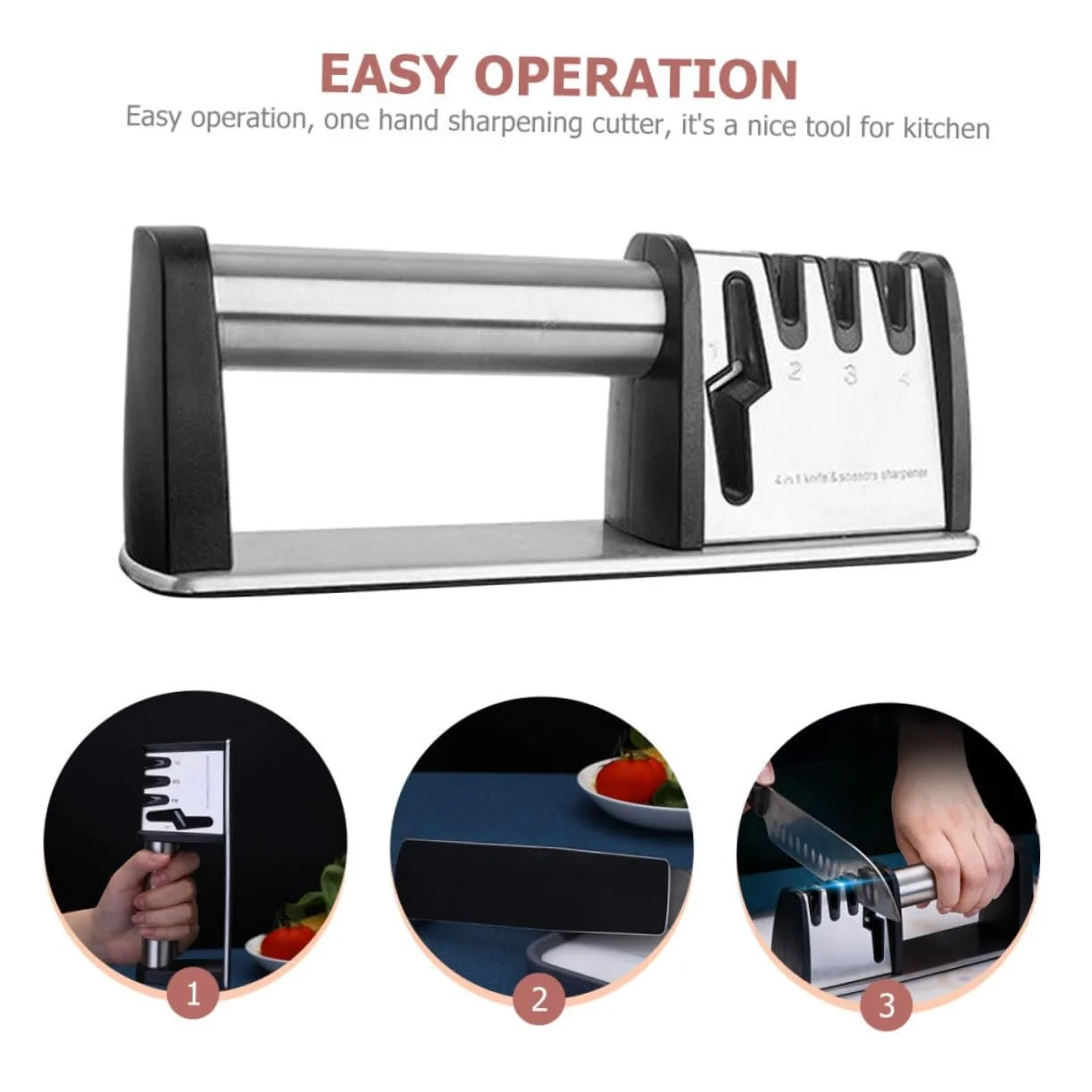 Точилка для ножів Cabilock настільна з нержавіючої сталі ергономічна нековзна, фото №4