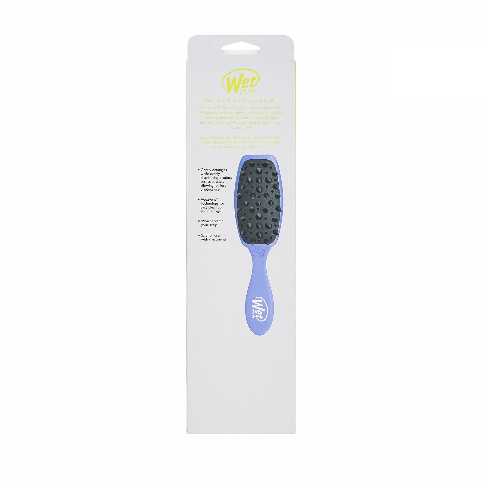Щітка WetBrush Custom Care Treatment для рівномірного розподілу продукту, допомагає зменшити випадіння та ламкість волосся з додатковими дренажними отворами, фіолетова, фото №5