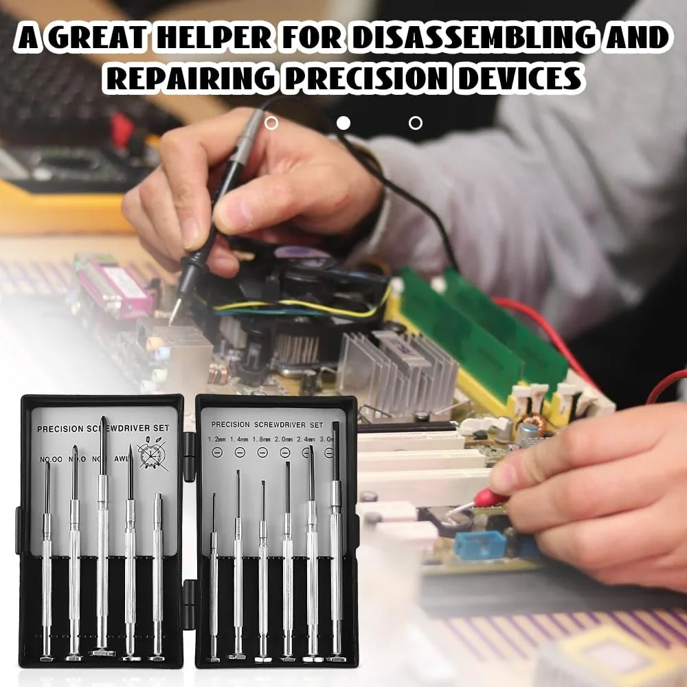 Набір прецизійних викруток 11 в 1 для ремонту окулярів та годинників магнітний, фото №7
