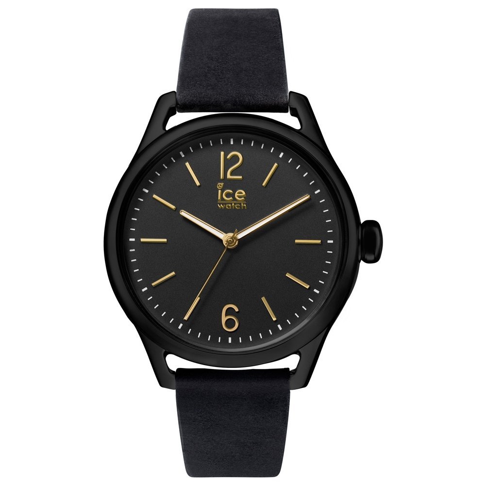 Женские часы Ice-Watch Ice Time Black Gold с кожаным ремешком, фото №1