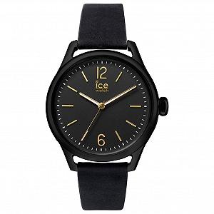 Женские часы Ice-Watch Ice Time Black Gold с кожаным ремешком - Фото 1