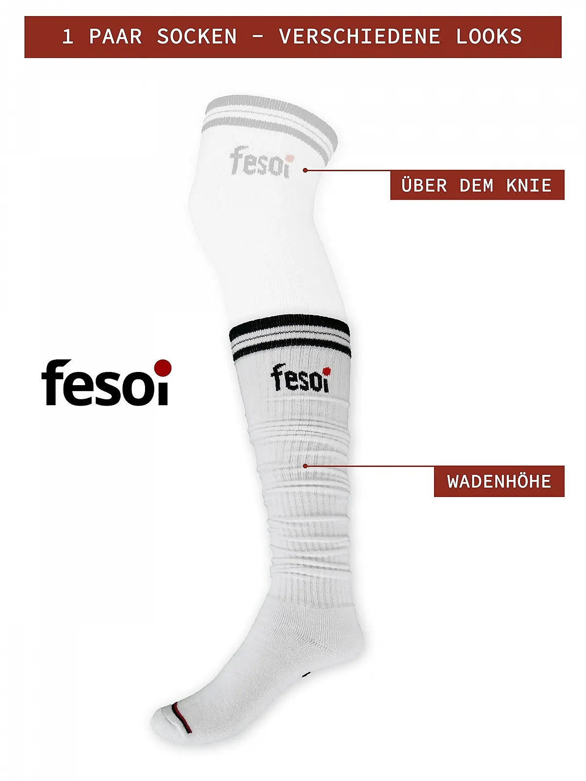 Жіночі шкарпетки вище коліна Бавовна Білий, фото №3