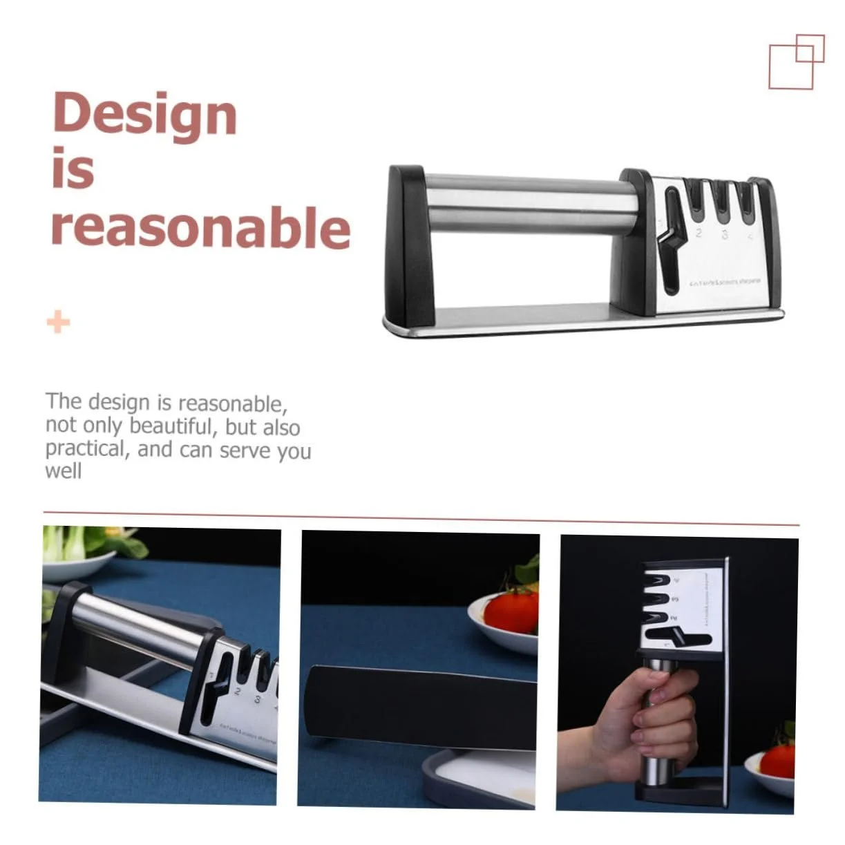 Точилка для ножей эргономичная кухонная настольная нескользящая, фото №9