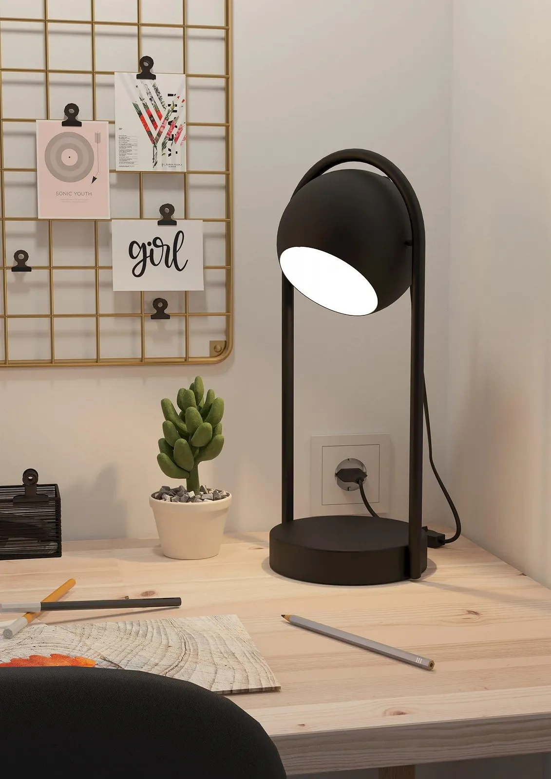 Настільна лампа EGLO Murnia E14 чорно-біла, фото №2