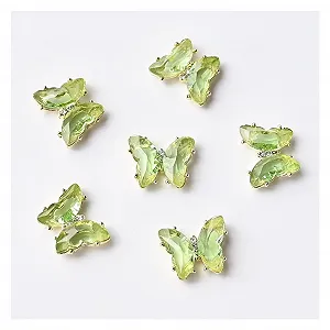 Украшение для ногтей Бабочка Кристалл и металл 3D 9-100 штук - Фото 1