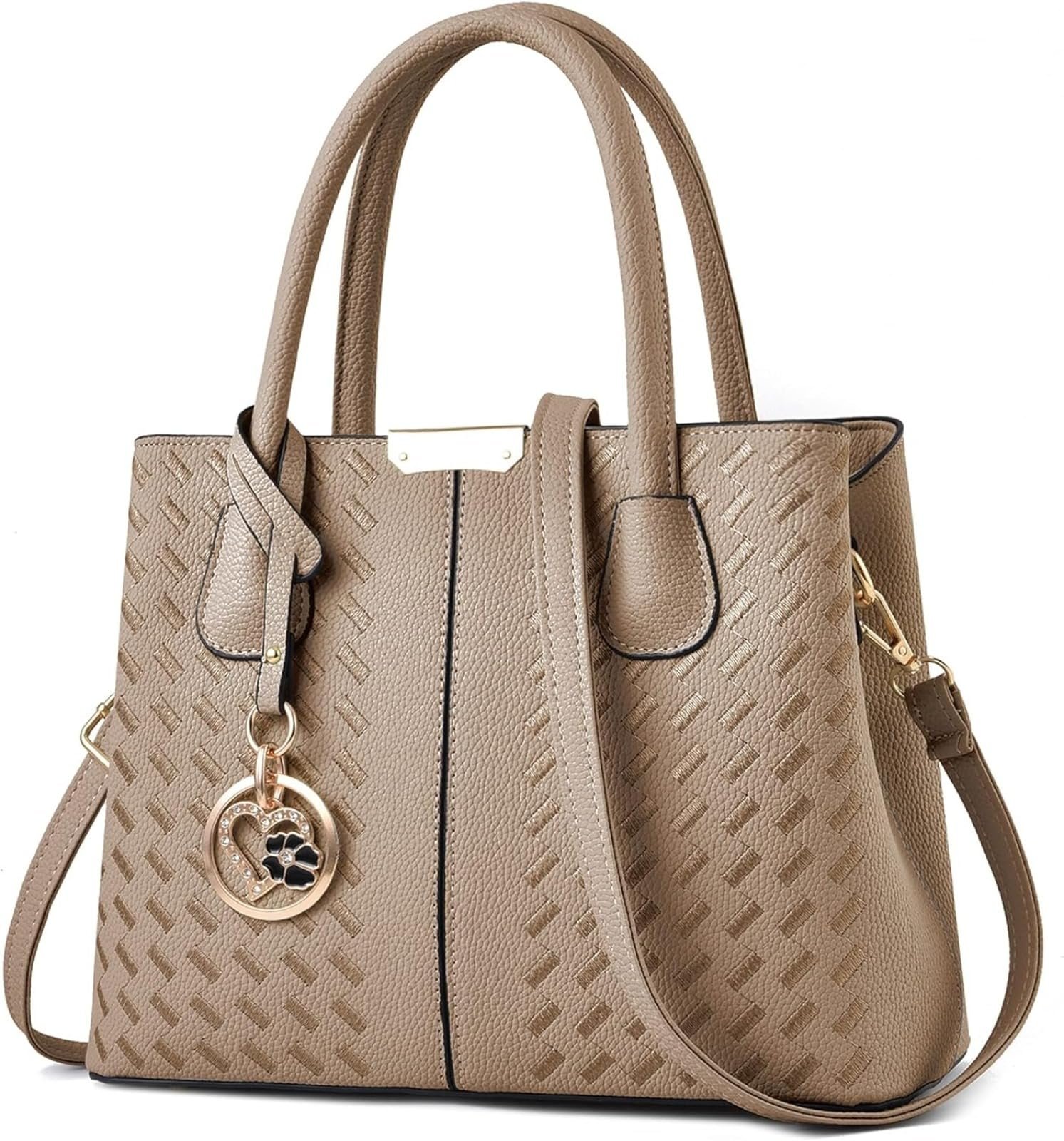 Сумка KurKur Geldbörsen und Handtaschen für Frauen Schulter Tote Bags Top Griff Umhängetasche E Khaki 2, фото №1