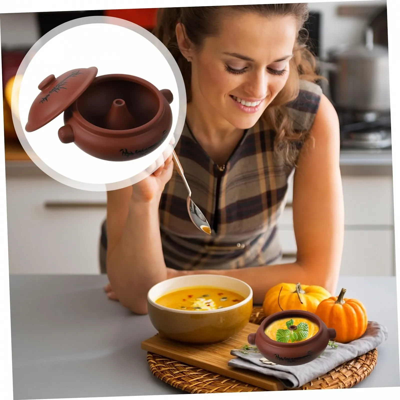 Каструля для тушкування Ciieeo керамічна жаростійка антипригарна, фото №7