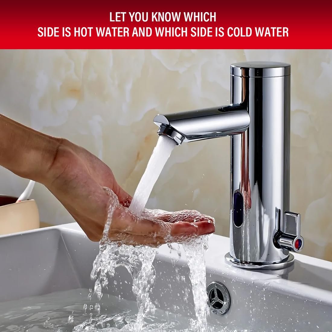 Наклейки на кран Hot and Cold Water Labels Набор 10 шт. Круглые 10 мм Красный/Синий, фото №5