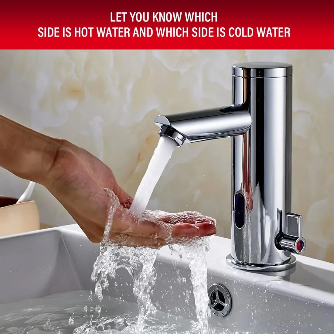 Наклейки на кран Hot and Cold Water Labels Набор 10 шт. Круглые 10 мм Красный/Синий, фото №5