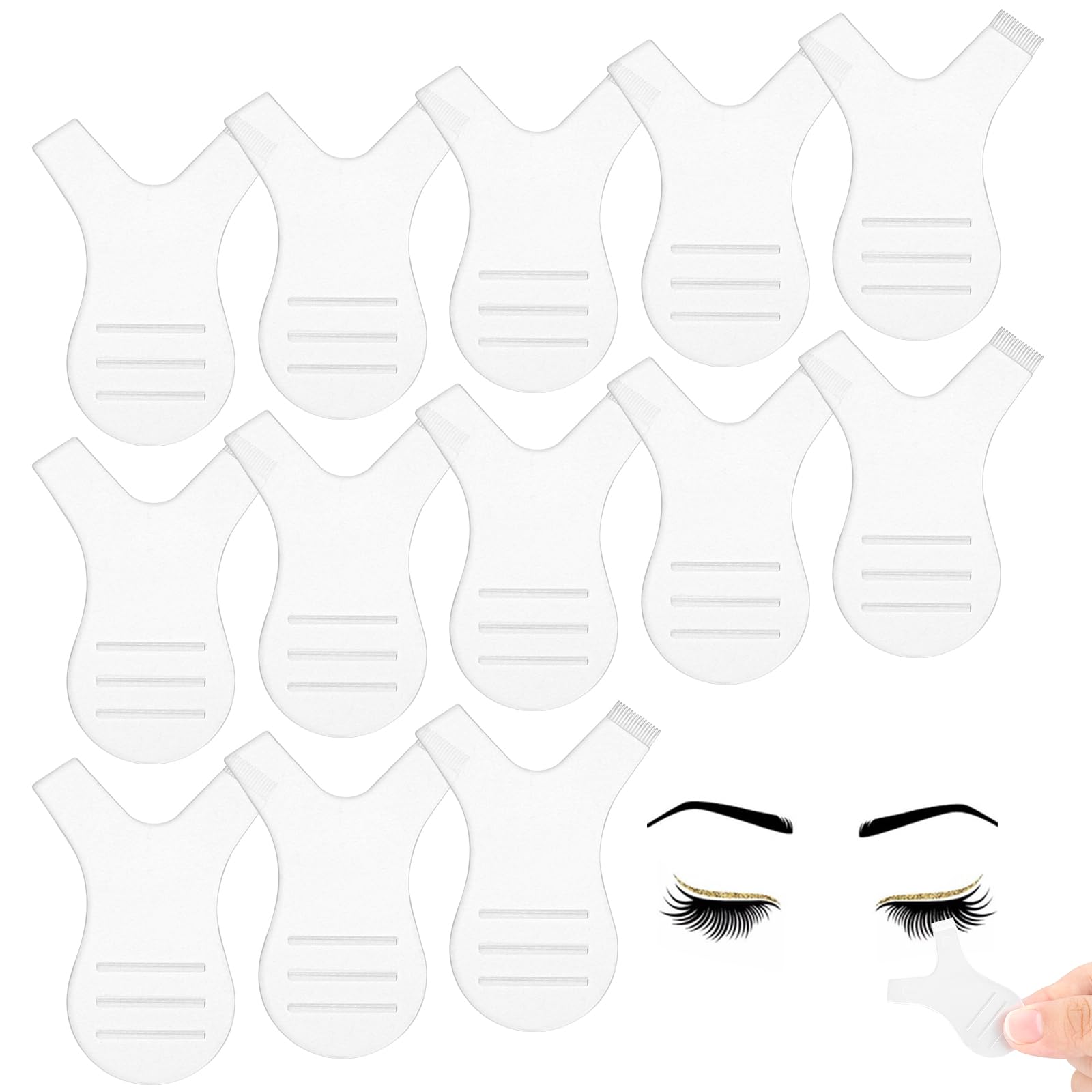 Набір Y Shape Eyelash Comb Інструмент для підняття вій Силіконова щітка для вій Y-Shape Прозора щітка для підняття вій гребінець для підняття вій для нарощування вій (60 шт.), фото №1
