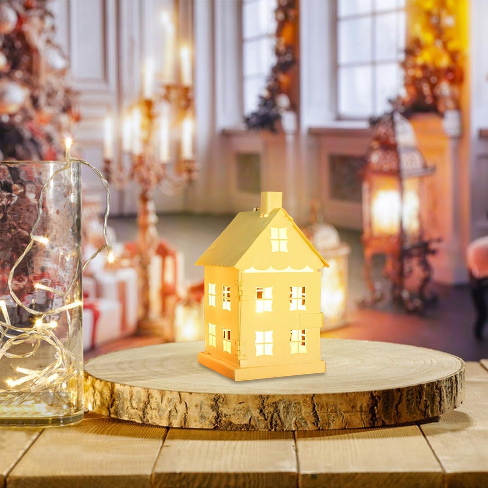 Підсвічник різдвяний металевий підсвічник для чайних свічок хатинка біла, фото №6 Підсвічник різдвяний металевий підсвічник для чайних свічок хатинка біла, фото №6