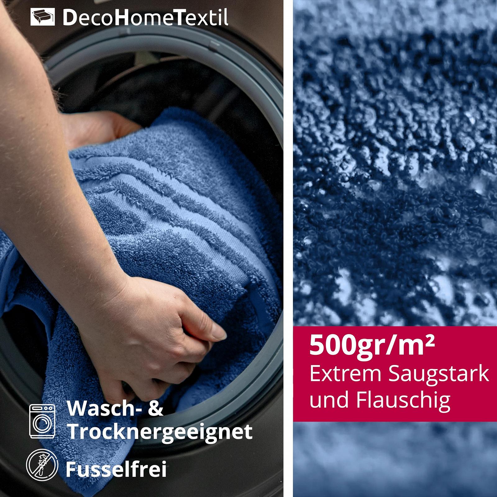 Набір рушників DecoHomeTextil 2 шт. 50 x 100 см 100% бавовна Синій, фото №3