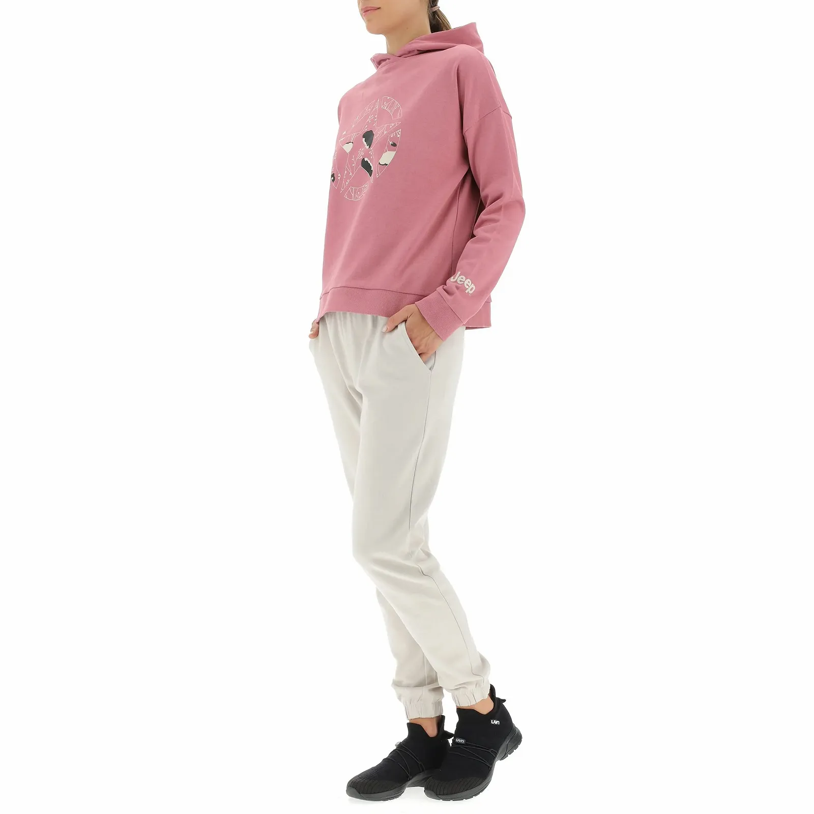 Женский кроп-топ худи Jeep Star Botanical Print J22w, фото №3